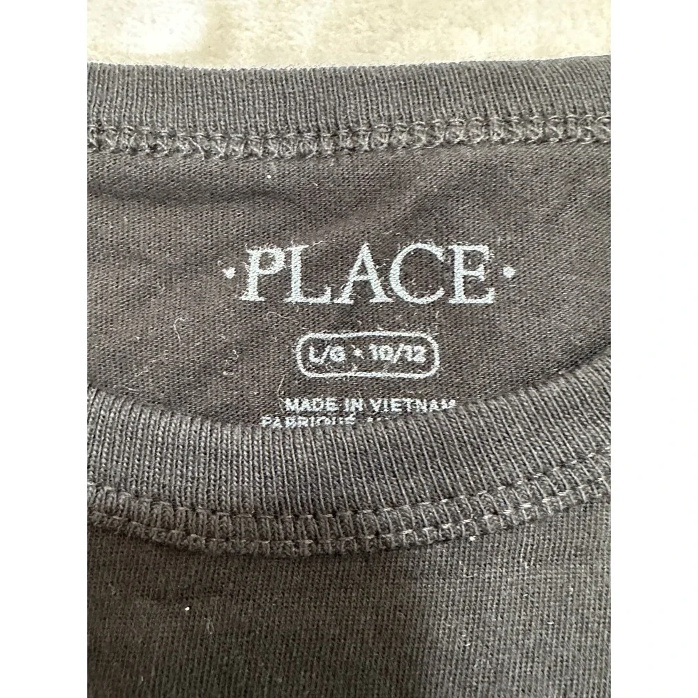 Children's Place Cousin Crew T-Shirt Boys Size Large 10/12 Black Long Sleeve NWT